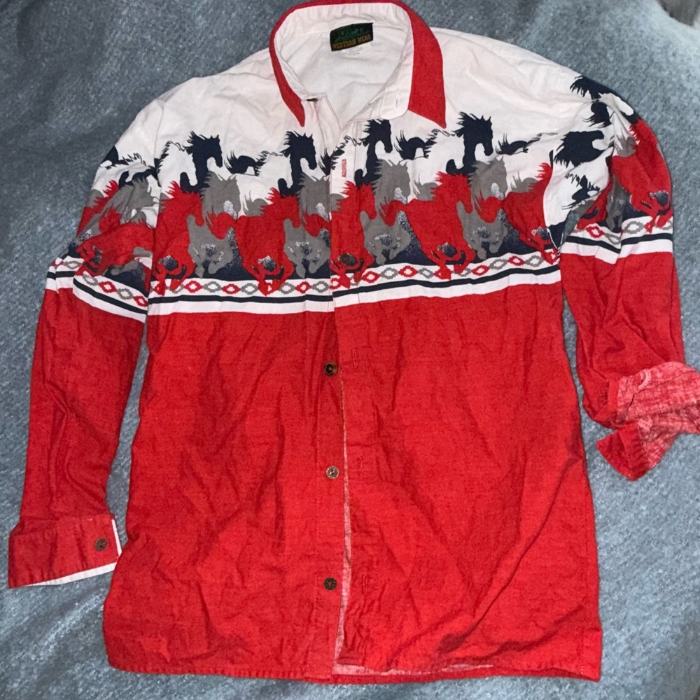 Vintage western wear cowboy shirt (s/m)